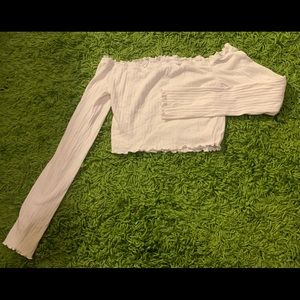 white off the shoulder crop top